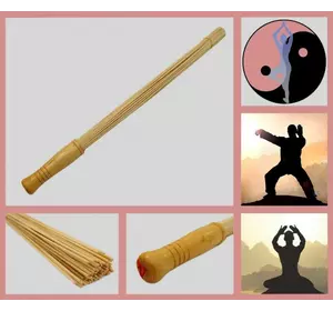 Масажер бамбуковий "ВІНИК" Тонкі палички L = 57см. (техніки Мантек Чіа, Чжун Юань Цигун) Суперціна