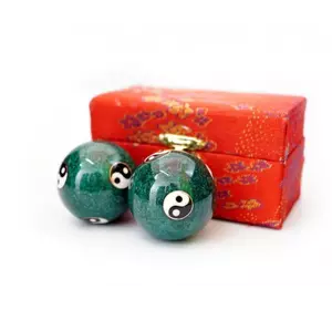 Массажные шары Баодинга пара Эмаль Инь Ян зелёные
