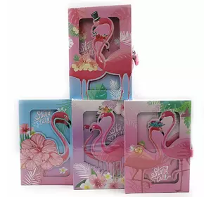 Блокнот в коробці з замочком "Flamingo" 20,6*14,2 cm 70g 58p mix4 1шт/пов