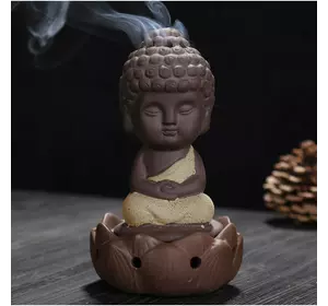 Підставка для конусів керамічна "Будда в лотосі" Жовтий 7,5*7,5*12см.
