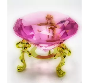 Кришталевий кристал на підставці рожевий (5 см)