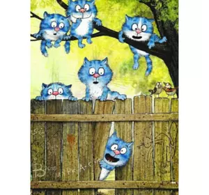 Розмальовка за номерами 40*50см "Кішки" OPP (полотно на рамі фарби+кисті)