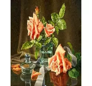 Алмазна мозаїка за номерами 40*50 "Троянди" карт уп. (полотно на рамі)