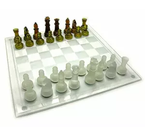 Шахи скляні бурштинові (GBA01L-2) (39х39х6 см)
