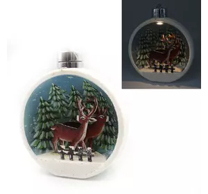 Ялинкова куля LED 3D картинка "Зимовий ліс" 13,5х11,5х7см, 1шт/етик ..