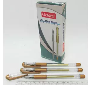 Ручка гелева Goldex Glow Gel Metalic #894 Індія gold 1,0 мм з грипом