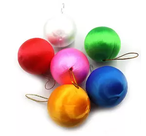 Набір ялинкових кульок "Різнокольорові" 6см, 6шт, OPP, 1шт/етик.