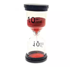 Годинник пісковий (10 хвилин) червоний пісок (10х4,5х4,5 см)