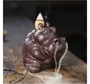 Підставка для пахощів "Рідкий дим" кераміка "Гіпопотам" 8*7*7,5см.