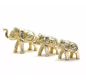 Слони різьблені алюміній (н-р 3 шт) (11,5х7,5см8х6см8х5,5см)(Elephant Set of 3ps small)