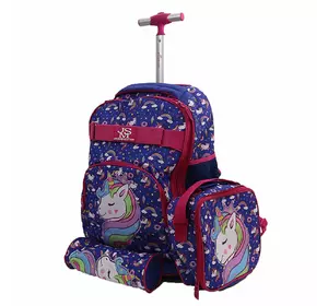 Набір рюкзак + сумка + пенал детск.на 2 колесах 3 отд "Unicorn" 48х36х21см, термо сумка 23х22х8с