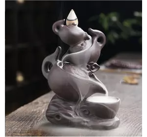 Підставка для пахощів "Рідкий дим" кераміка "Чайник із хмарою" 10,5*5,5*13,5см.