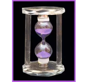 Пісочний годинник в скляному корпусі Фіолетовий пісок