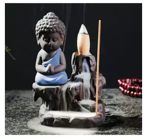 Подставка для благовоний Жидкий дым "Маленький Будда" синий