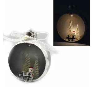 Ялинкова куля LED 3D фігура "Різдво" 11х9х6,5см, 1шт/етик.