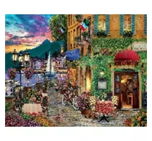 Алмазна мозаїка за номерами 40*50 "Квітуча вулиця" карт уп. (полотно на рамі)
