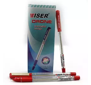 Ручка масляна Wiser "Drone" 0,7 мм з грипом черв.