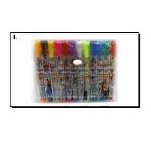 Набір дитячих гелевих ручок гліттер "FR" L, PVC, 12 кольорів, 1шт/етик.