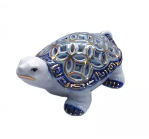 Черепаха з монетним панциром Фаянс Синя