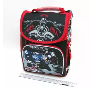 Рюкзак коробка "Moto" 34*26*14,5 см, 3 відд., ортоп., светоотраж.
