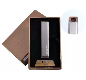 USB запальничка в подарунковій упаковці (спіраль розжарювання, срібло) №4822-3