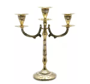 Підсвічник бронзовий з перламутром на 3 свічки (25х21х9 см)(Brass MOP Candle Stand 3C)