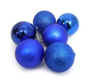 Набір ялинкових кульок "BLUE" 5см, 6шт, OPP