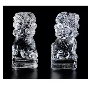 Снігові леви скляні пара 7,5х3,5х4 см.