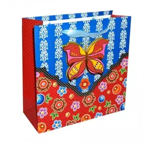 Пакет подарунковий "Метелик" Синій + Червоний