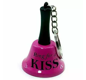 Дзвіночок брелок рожевий "Kiss" (6х4х4 см)