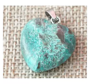 Кулон кам'яний Серце Бірюза 2*0,5*2 см.