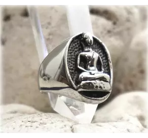 Перстень "Boho" нержавіюча сталь розмір 20 - 22 Будда в колі