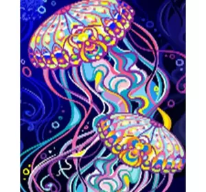 Алмазна мозаїка за номерами 40*50 "Кольорова медуза" карт уп. (полотно на рамі)