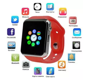 Smart Watch A1, Sim card + камера, red