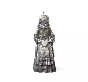 Свічка ритуальна "Берегиня" чорна зі сріблом