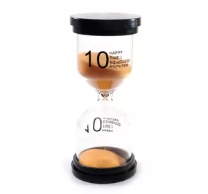 Годинник пісковий (10 хвилин) "Помаранчевий пісок" (10х4,5х4,5 см)
