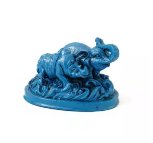 Носоріг зі слоном сині 9х6х6 см. полістоун