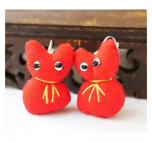Сережки ганчірні Кішка червона