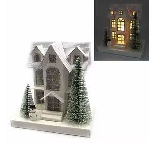 Декор новорічний будиночок LED 3D фігура "Christmas" 16х15,5х11,5см, 1шт/етик.