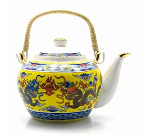 Чайник фарфор з бамбуковою ручкою (750мл.)(TPR1007-6) "Дракони" (24 шт. в ящ.)