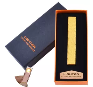 USB запальничка в подарунковій упаковці Lighter (Спіраль розжарювання) №HL-47 Gold