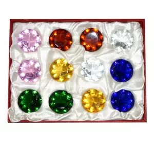 Комплект 12 цветных стеклянных кристалов