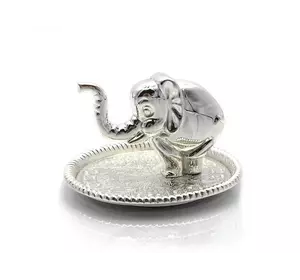 Подставка под кольца "Слон" (9х5х7,5 см)(2579LQ)"Серебро"