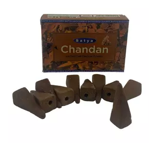 Chandan Backflow Dhoop Cone (Сандал) (Satya) 10 конусів в упаковці