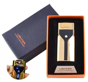 Запальничка в подарунковій коробці Lighter (Подвійна блискавка) №HL-50 Gold