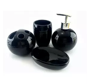 Набір для ванної керамічний чорний (17х14х10 см)