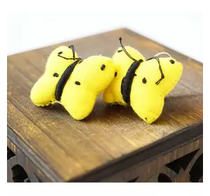 Сережки ганчірні Метелики жовті