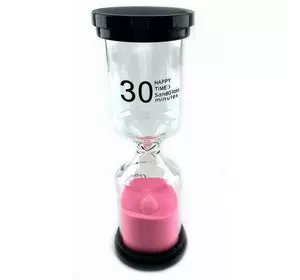 Годинник пісочний 30 хв рожевий пісок (13,5х4,5х4,5 см)