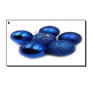 Набір ялинкових кульок "BLUE" 8см, 6шт, OPP, 1шт/етик.