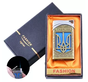 Запальничка в подарунковій коробці Україна (Гостре полум'я) №UA-20 Gold